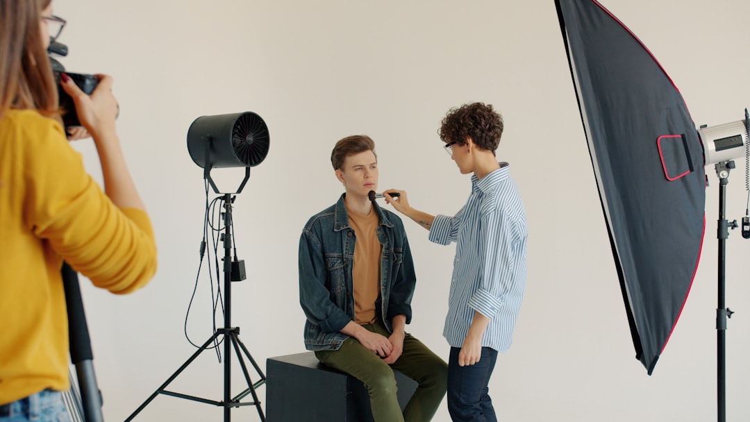 Portrait photography session in process — warm, directed, editorial